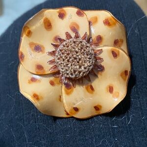 Vintage CILEA Paris anemone flower brooch pin signed